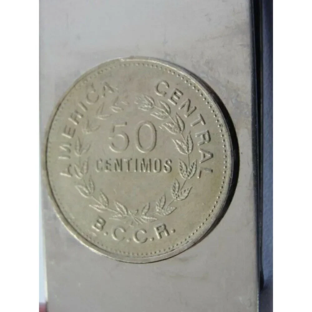 50 Centimos B.C.C.R. Coin Money Clip Stainless Steel Wallet Cash Holder Silver